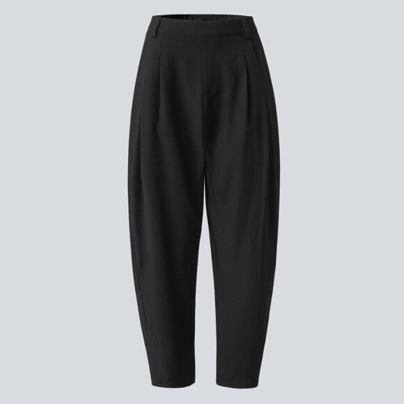 NWOT HALARA Black Womens Relaxed Fit Pants With Elastic Waistband & Loop Detail - Picture 1 of 11